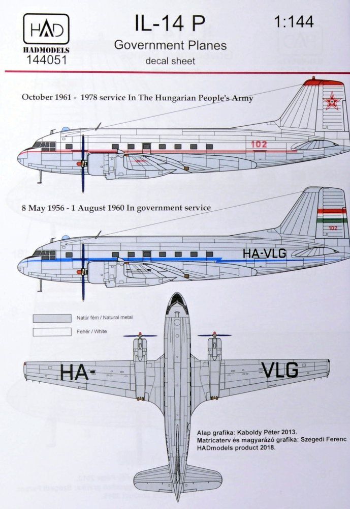 1:144 Decal IL-14P Government Planes