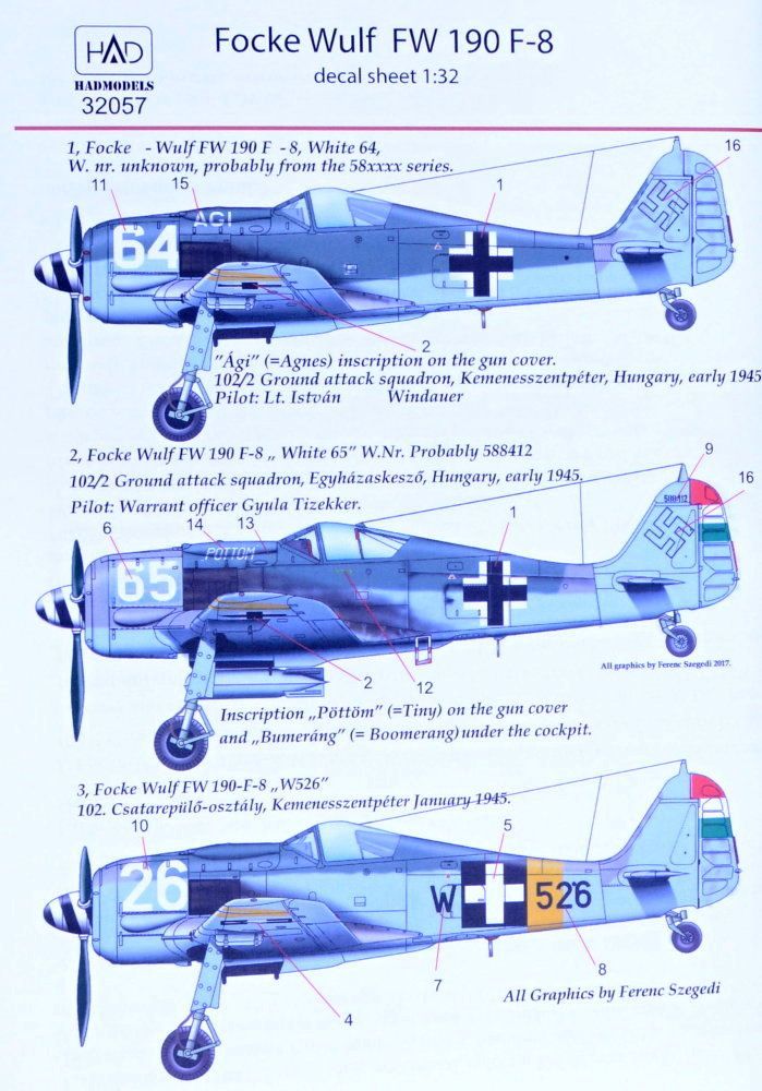 1:32 Decal Focke Wulf Fw 190 F-8 (3x camo)