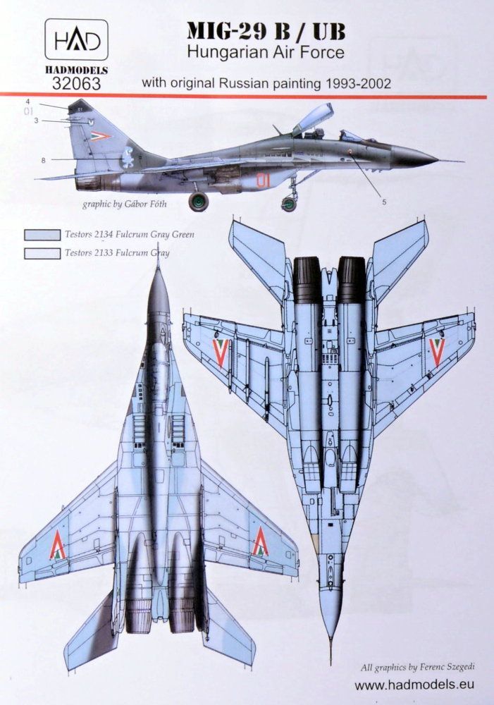 1:32 Decal MiG-29B/UB Hungarian AF