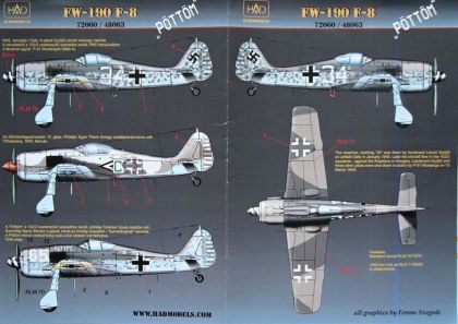 1:48 Decal Fw-190 F-8 (3x camo)