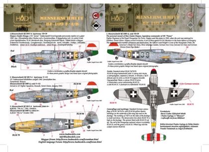 1:48 Decal Bf 109 F-4/b (Luftwaffe, Hepper Al.)