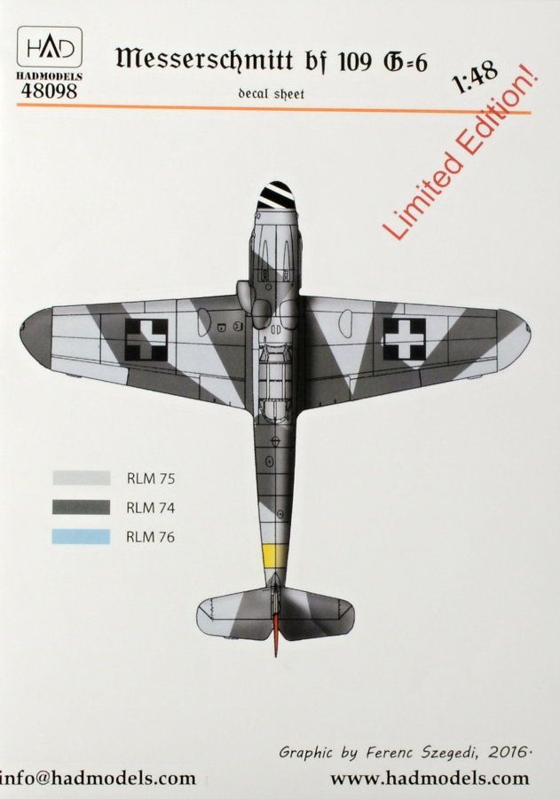 1:48 Decal Messerschmitt Bf 109G-6 Lim.Edition