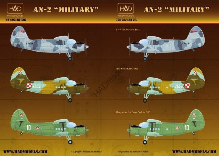 1:48 Decal AN-2 Military (Russia, Poland, Hungary)