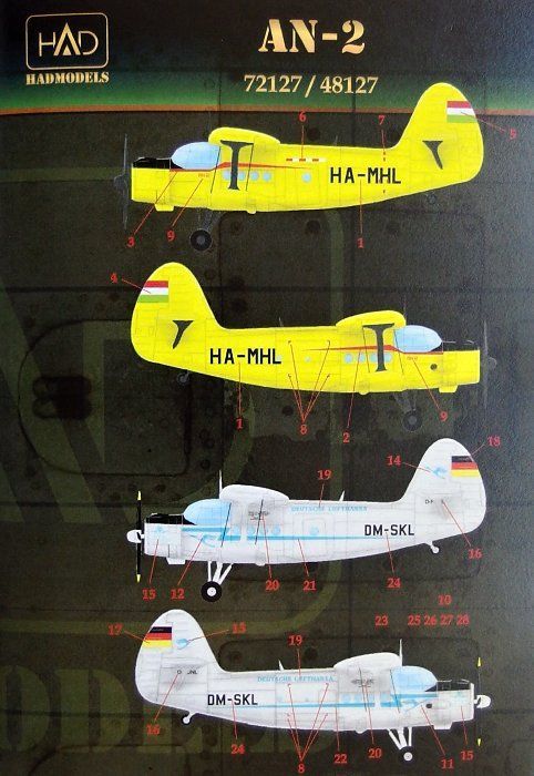 1:48 Decal AN-2 Civil (Lufthansa, HA-MHL)
