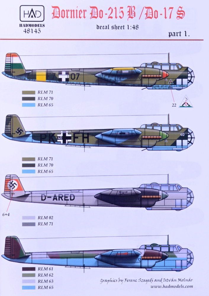 1:48 Decal Dornier Do-215B/Do-17S Part 1