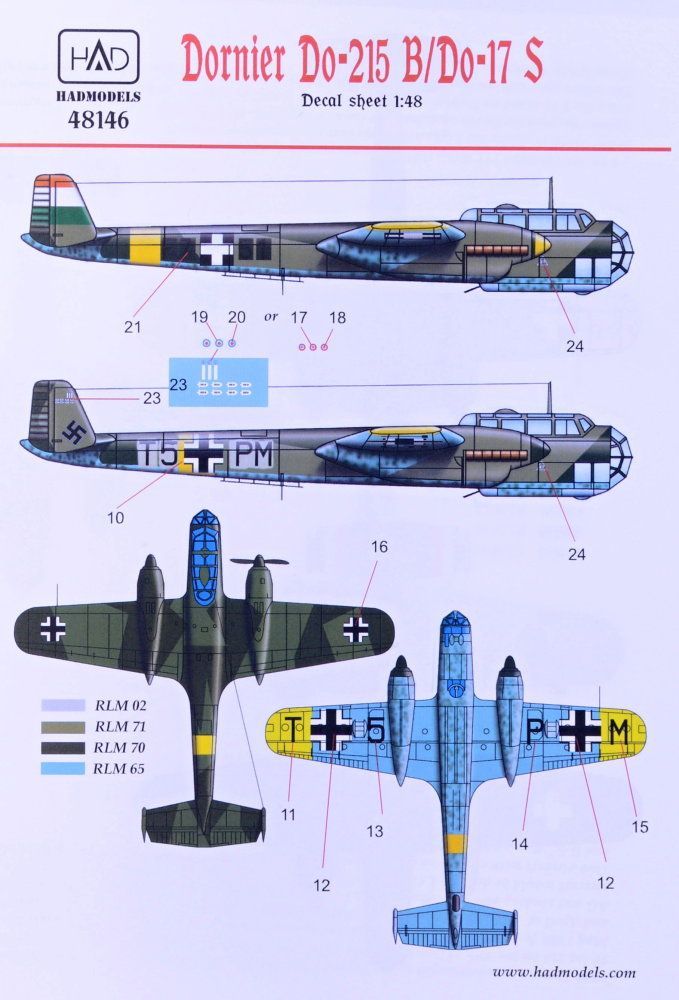 1:48 Decal Dornier Do-215B/Do-17S Part 2