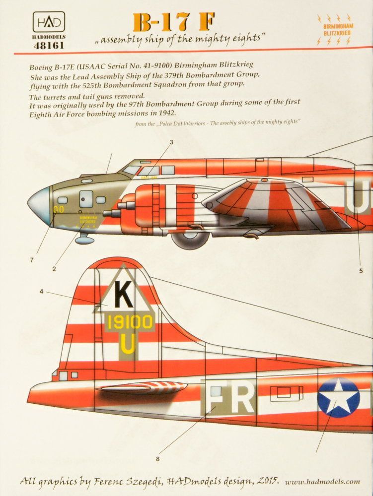 1:48 Decal B-17E Birmingham Blitzkrieg (USAAC)