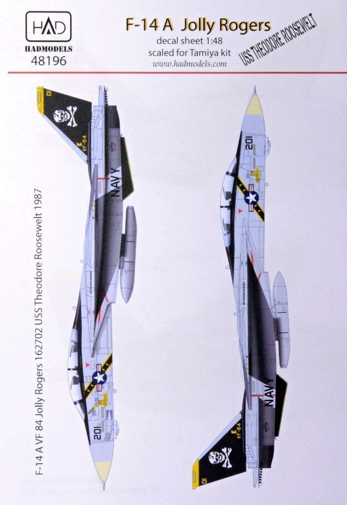 1:48 Decal F-14A Jolly Rogers (USS T.Roosvelt)