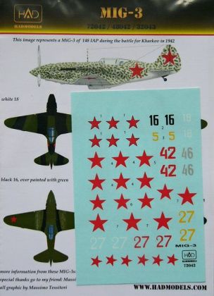 1:72 Decal MiG-3 (5x Russian camo) Part 1