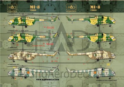 1:72 Decal Mi-8 (Hungary, Kirgizistan,Cambodia)