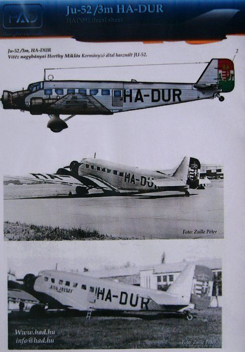 1:72 Decal Ju-52/3m HA-DUR