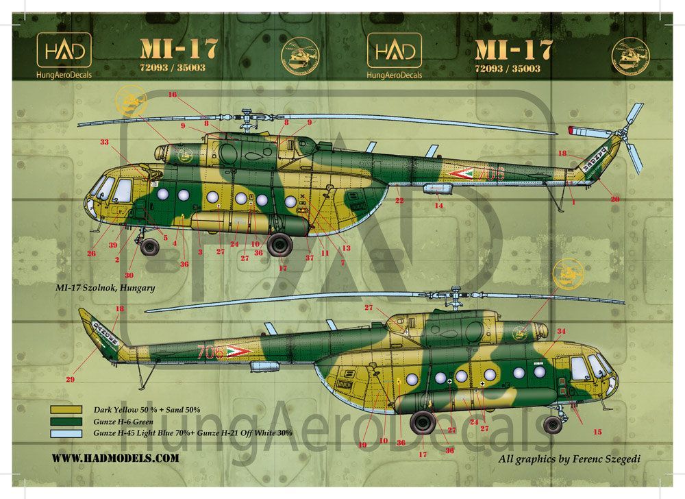 1:72 Decal Mi-17 (Hungarian 706, 707)
