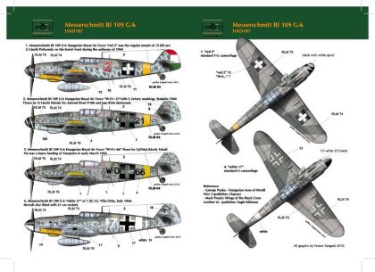 1:72 Decal Bf 109 G-6 (Hungary, Luftwaffe)