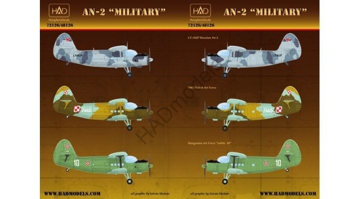 1:72 Decal AN-2 Military (Russia, Poland, Hungary)