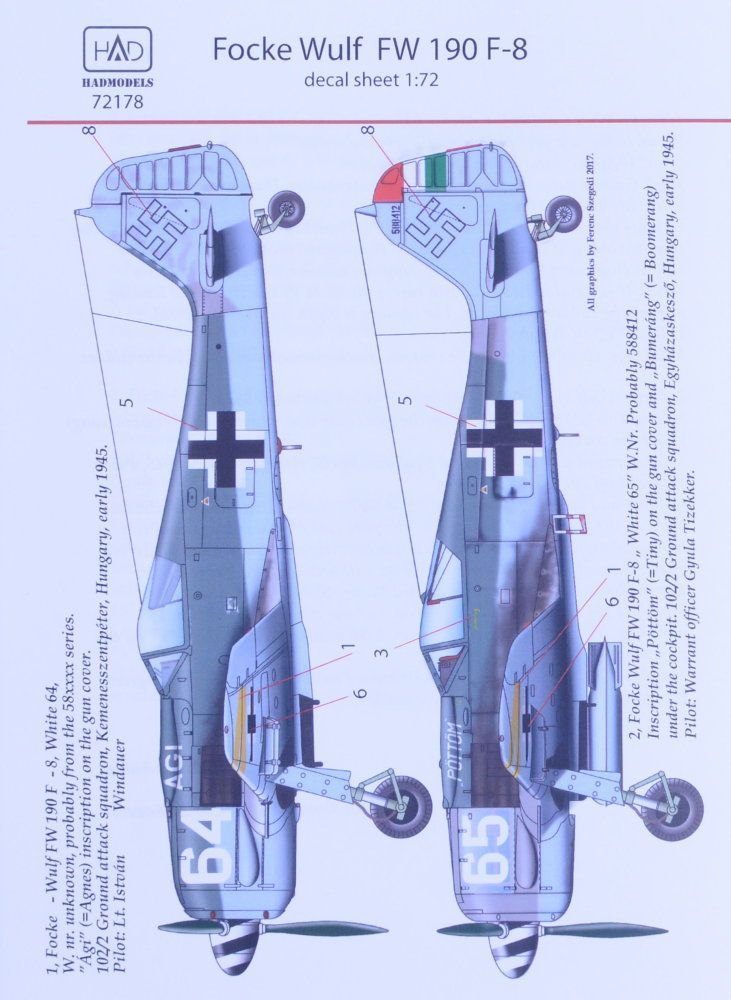 1:72 Decal Focke Wulf Fw 190 F-8 (2x camo)