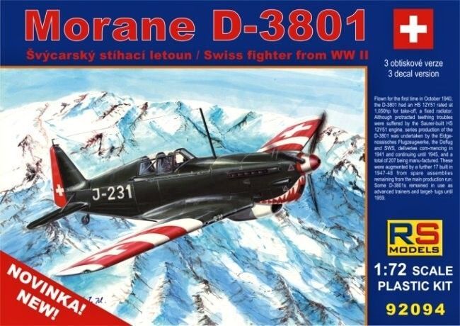 1:72 Morane D-3801 (3x Switzerland decals)