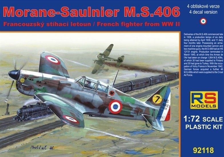 1:72 Morane Saulnier M.S.406 France 1940 (4x French decals)
