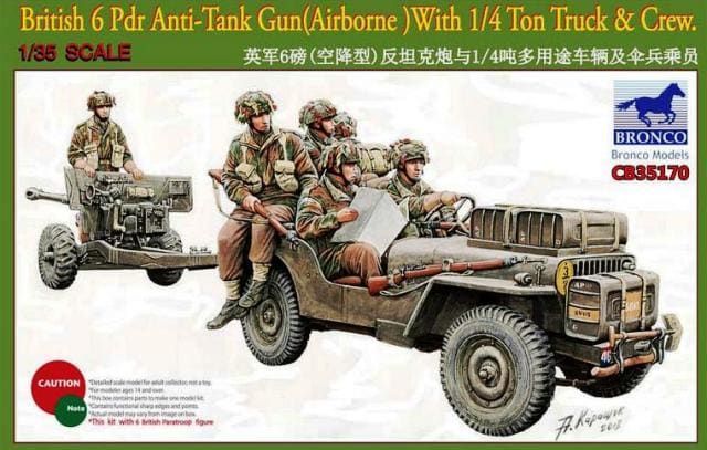 1:35 British 6pdr Anti-Tank Gun (Airborne) With 1/4Ton Truck & Crew