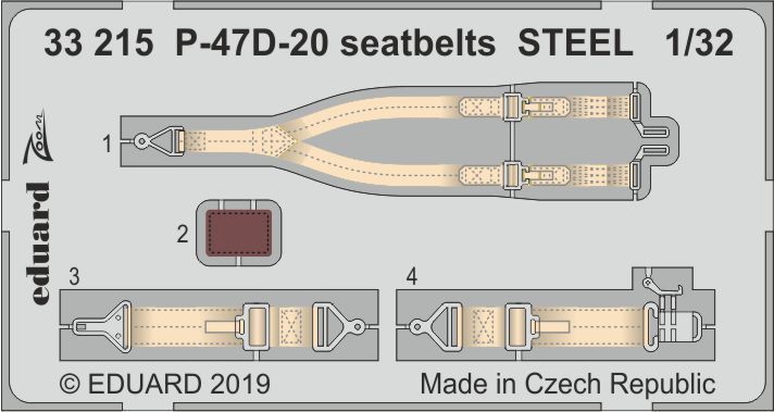 1:32 P-47D-20 seatbelts STEEL