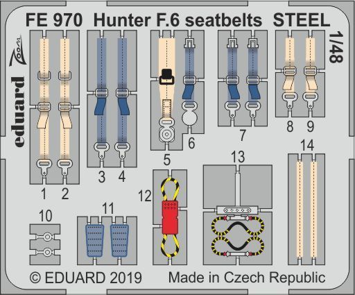 1:48 Hunter F.6 seatbelts STEEL