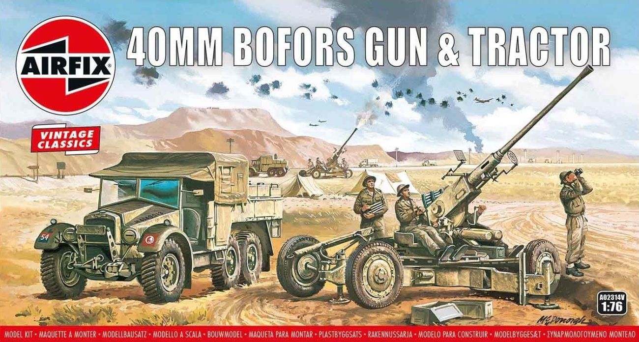 1:76 40mm Bofors Gun and towing Tractor unit 'Vintage Classic series'