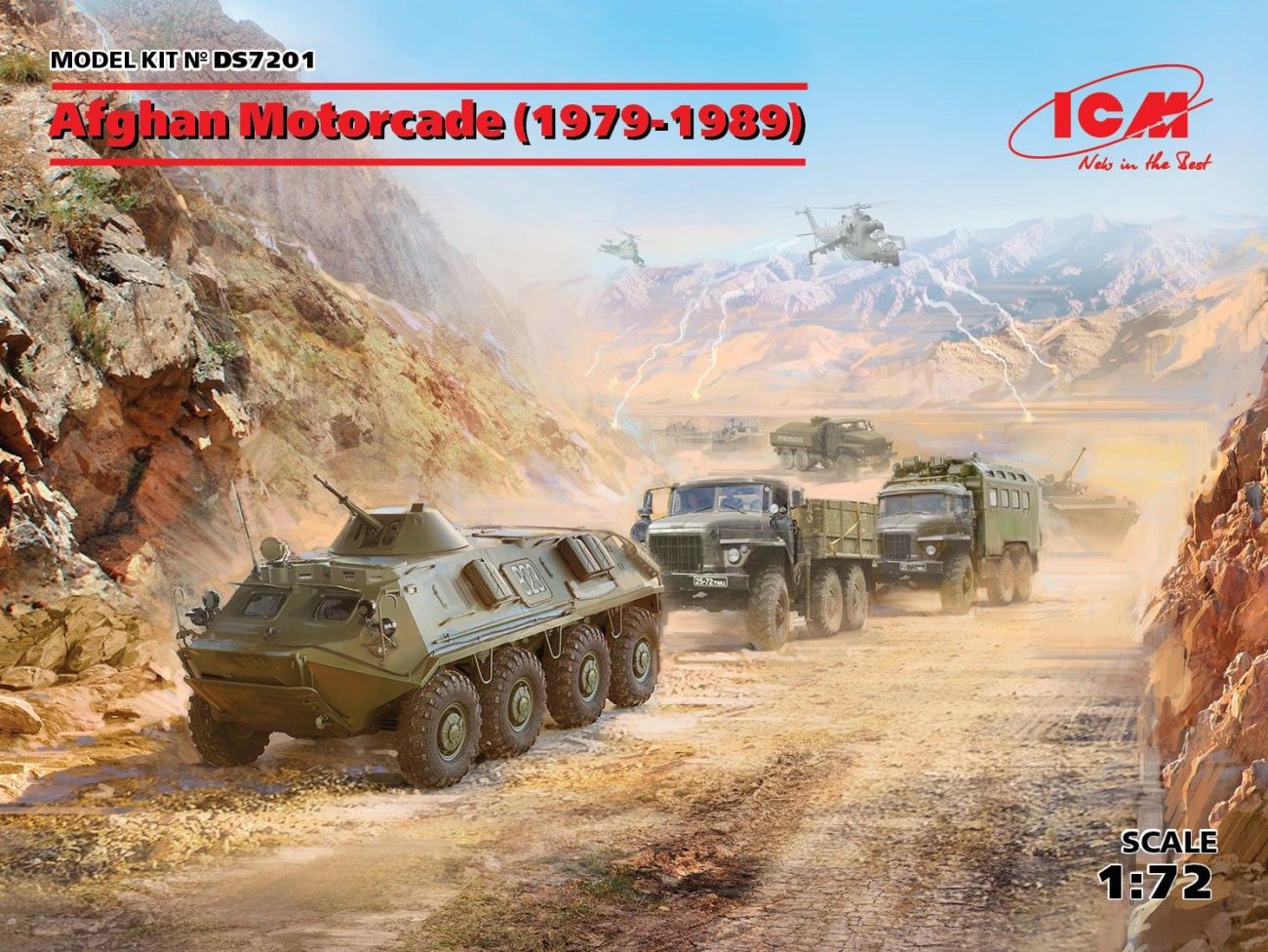 1:72  Afghan Motorcade (1979-1989) (URAL-375D, URAL-375A, ATZ-5-375, BTR-60PB)