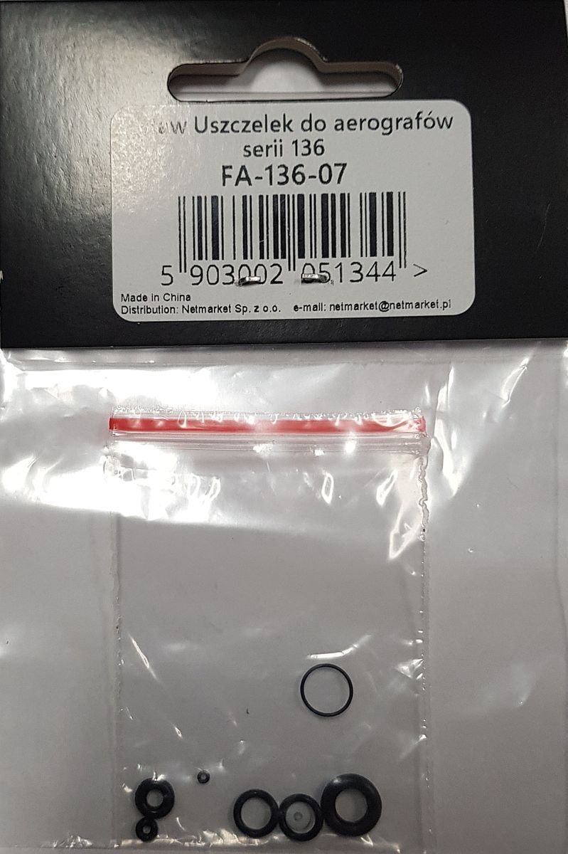 A set of gaskets for a series of airbrushes 136