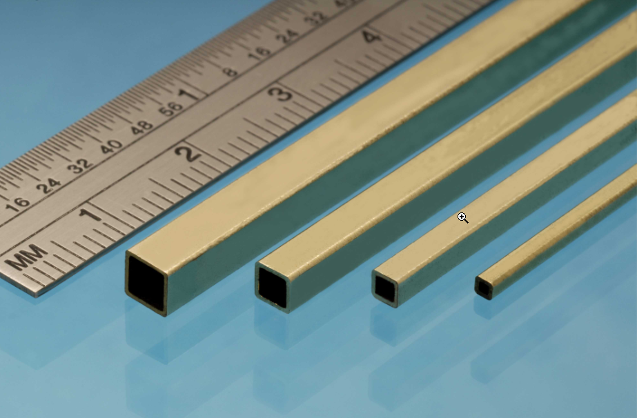 Square Brass Tube / 6.35mm OD x 305mm L 1ks