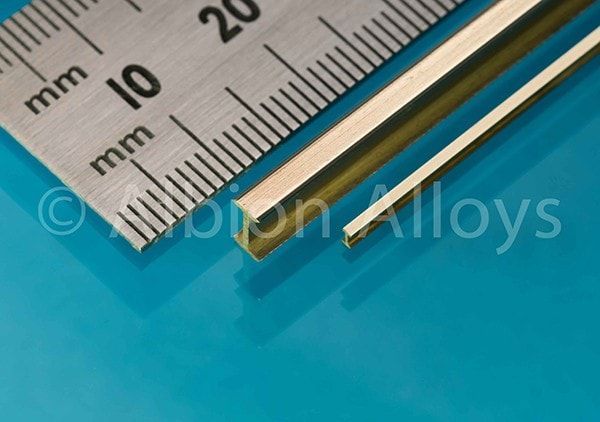Brass I Beam 305 x 1 x 2 mm 1ks
