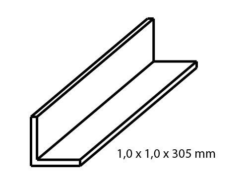 Brass Angle L / 1mm x 1mm 1pcs