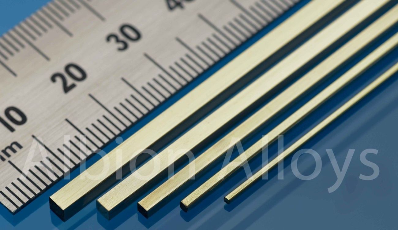 Square Brass Rod 2.5 mm x 305 mm L 1ks