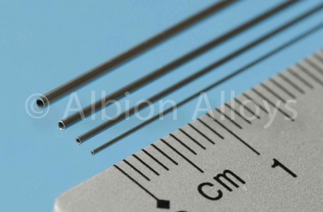 Micro Nickel Silver Tube / 0.3mm OD x 0.1mm WT x 305mm L 1pcs