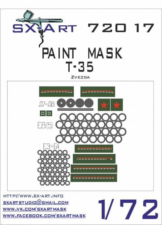 1:72 Paint mask T-35