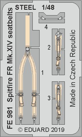 1:48 Supermarine Spitfire FR Mk.XIV seatbelts STEEL