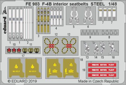 1:48 McDonnell F-4B Phantom II interior seatbelts STEEL