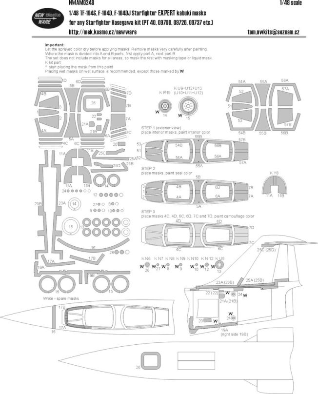1:48 Mask TF-104G,F-104D/DJ EXPERT (HAS)