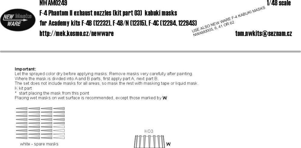 1:48 Mask F-4 Phantom II exhaust nozzles (ACAD)