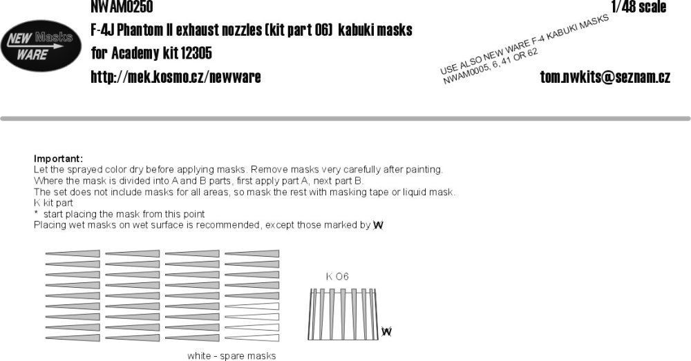 1:48 Mask F-4J Phantom II exhaust nozzles (ACAD)