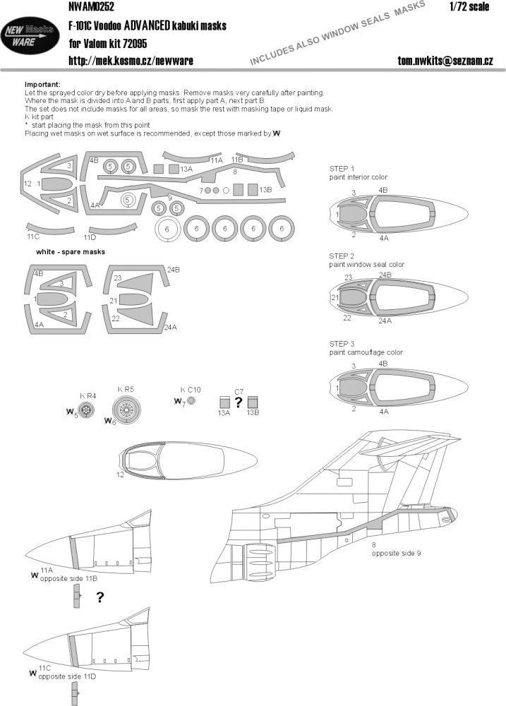 1:72 Mask F-101C Voodoo ADVANCED (VALOM 72095)