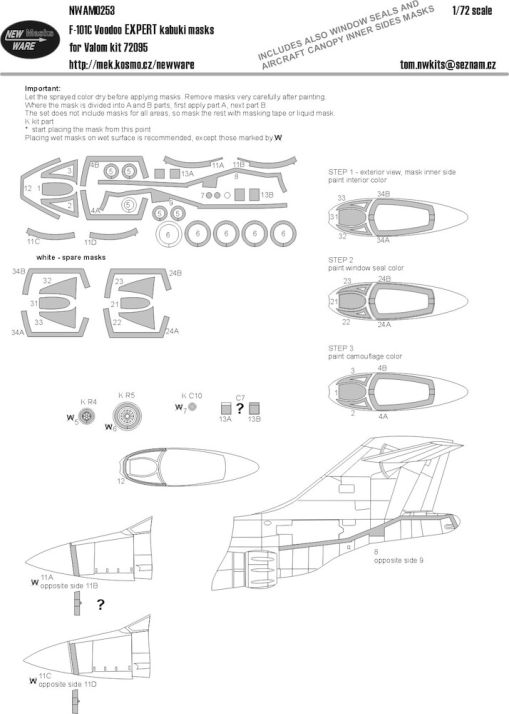 1:72 Mask F-101C Voodoo EXPERT (VALOM 72095)