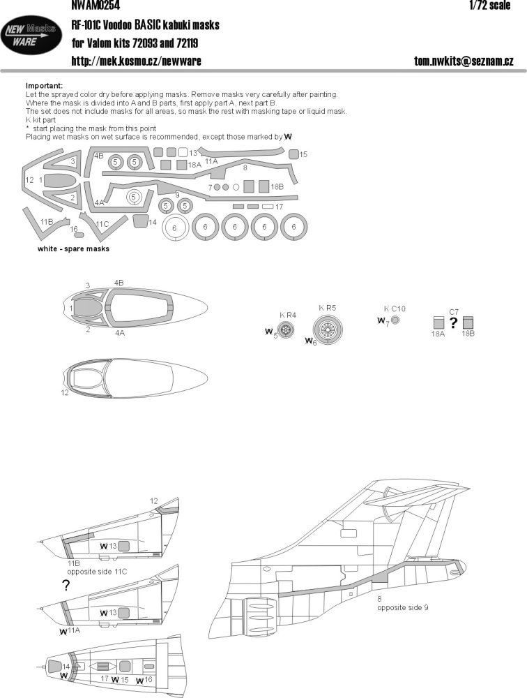 1:72 Mask RF-101C Voodoo BASIC (VALOM 72093)