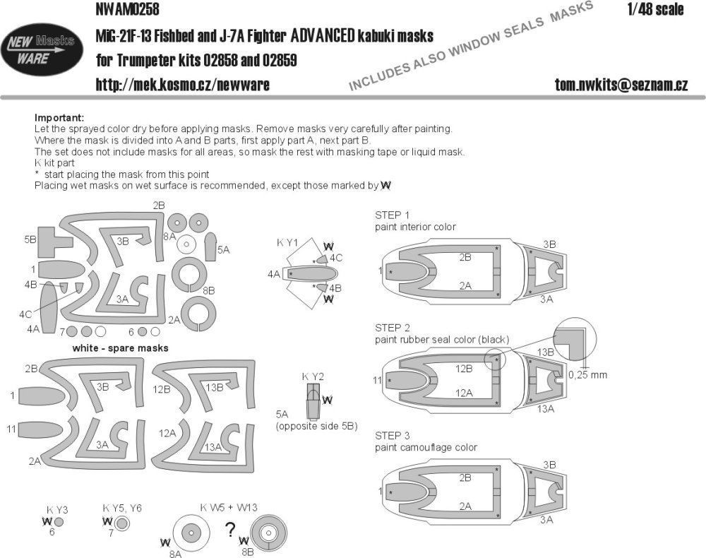 1:48 Mask MiG-21F-13&J-7A Fighter ADVANCED (TRUMP)