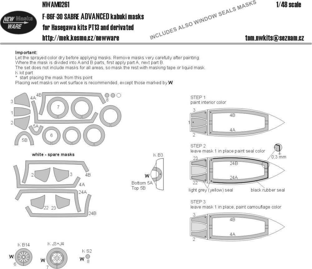 1:48 Mask F86F-30 Sabre ADVANCED (HAS PT13)