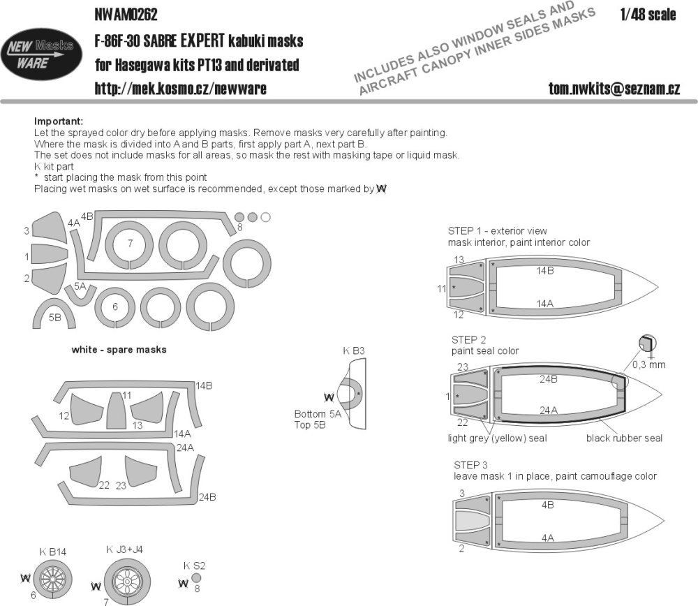 1:48 Mask F86F-30 Sabre EXPERT (HAS PT13)