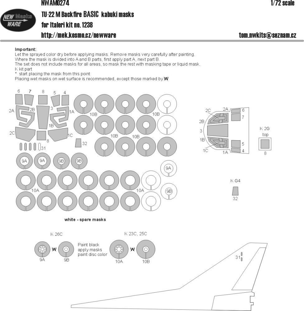 1:72 Mask Tu-22M Backfire BASIC (ITAL 1238)