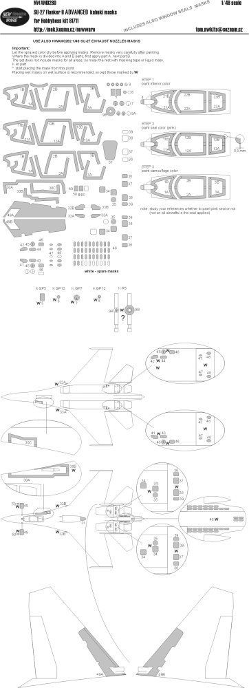 1:48 Mask Su-27 Flanker B ADVANCED (HOBBYB 81711)