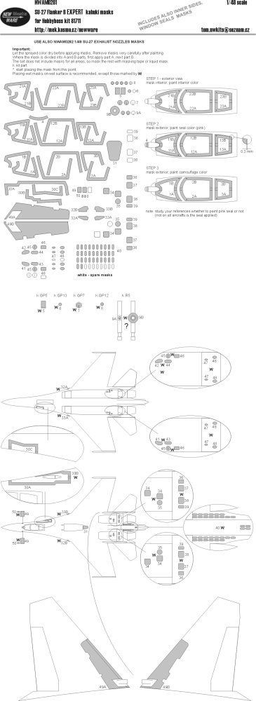 1:48 Mask Su-27 Flanker B EXPERT (HOBBYB 81711)