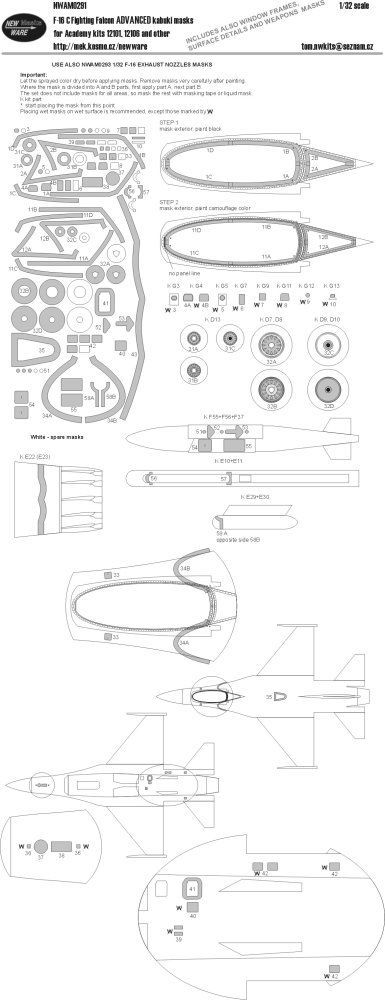 1:32 Mask F-16C Fighting Falcon ADVANCED (ACAD)