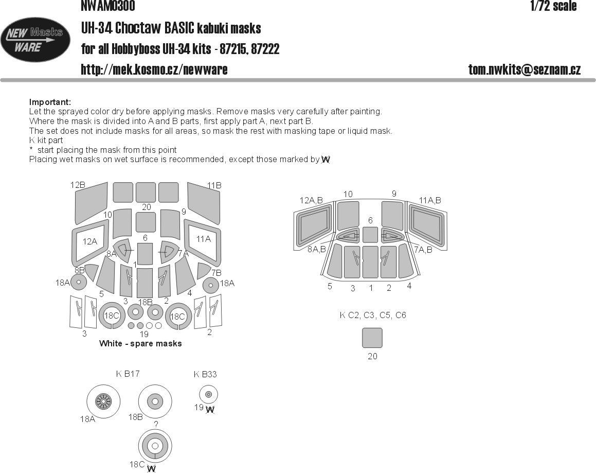 1:72 Mask UH-34 Choctaw BASIC (HOBBYB)