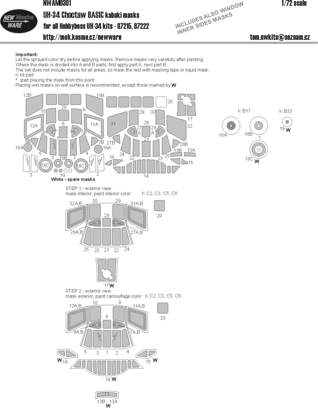 1:72 Mask UH-34 Choctaw EXPERT (HOBBYB)